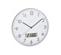 TFA Dostmann Horloge murale analogique 60.3048.02 – silencieuse, thermo‑hygromètre, blanc