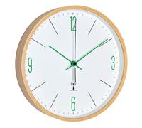 TFA Dostmann 60.3524.04 Horloge Murale, Bois, Blanc/Vert, 25,5 x 4,5 x 25,5 cm.