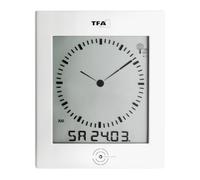 TFA Dostmann 60.4506 radiopiloté(e) Horloge murale 220 mm x 265 mm x 31 mm argent