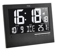 TFA 60.4508 Horloge Numérique Silencieux Allumé Salon Radio Murale
