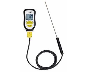TFA Dostmann 14.1552.01 Thermomètre sous-vide numérique avec sonde en acier inoxydable et bande en mousse pour l'étanchéité Noir 42 x 21 x 78 mm