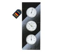 TFA Dostmann 20.3018 Station météo analogique en Ardoise, baromètre, theromètre, hygromètre, L 140 x l 40 x H 370 mm