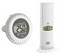 TFA Dostmann 30.3310.02 Thermo-hygromètre avec émetteur piscine pour système Weatherhub Smarthome et surveillance à domicile avec smartphone (blanc avec piles)