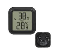 TFA Dostmann 30.5061 Thermomètre hygromètre numérique à encastrer pour contrôler la température et l'humidité, magnétique, étalonnable, haute précision (+/-1 °C), noir