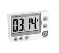 TFA Dostmann Minuterie/chronomètre 38.2024 – Mémoire, aimant/support/œillet, 3 vol., LED, Blanc