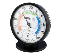 TFA Dostmann 45.2033 Thermomètre hygromètre de précision, analogique, avec zones de confort, contrôle de la température et de l'humidité, 102 x 35 (80) x 114 mm, noir