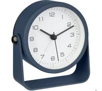 TFA Dostmann Réveil analogique 60.1042.06 sans tic-tac avec lumière métal/verre Bleu