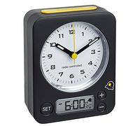 TFA-Dostmann 60.1511 Combo Réveil Radio de Voyage Réveil analogique, Jaune Noir avec Batteries