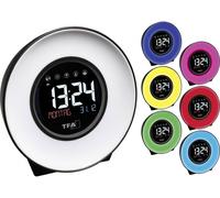 TFA Dostmann 60.2023.02 à quartz Réveil blanc, bleu, jaune, vert, rose, rouge, bleu clair Heures de réveil 1 grand écran