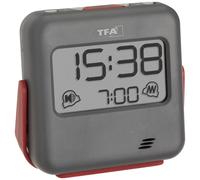 TFA Dostmann 60.2031.10 à quartz Réveil gris Heures de réveil 1 alarme vibrante, sonnerie de réveil très puissante