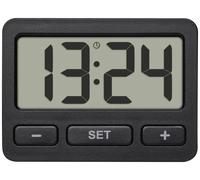 TFA Dostmann Horloge numérique Mini, 60.2035.01, pendulette de Table, Convient également pour la Voiture/Le Camping-Car, pour Les examens et Les Concours, Noir