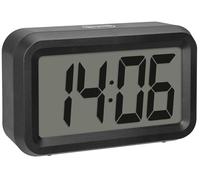 TFA Dostmann 60.2038.01 Réveil numérique à Bascule Entre LED LCD Hybride à Piles avec Alarme et Fonction Snooze, avec 2 Niveaux de luminosité, Fonction variateur (LED), Noir