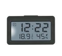TFA Dostmann 60.2045.10 Mini réveil numérique avec Alarme thermomètre et hygromètre Idéal comme Horloge de Voyage à Quartz Horloge de Table Gris