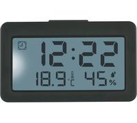 TFA Dostmann 60.2045.10 Mini réveil numérique avec Fonction Alarme, thermomètre et hygromètre, idéal comme Horloge de Voyage, Horloge à Quartz, Horloge de Table, Petit et Compact, Gris