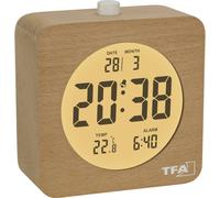 TFA Dostmann 60.2049.05 à quartz Réveil marron, hêtre Heures de réveil 1 grand écran