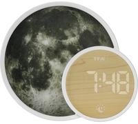 TFA Dostmann Réveil Lumineux numérique avec éclairage d'ambiance, 60.2050, Film Lunaire, veilleuse, Soluna Mini, réveil, Fonction Lever de Soleil, Aide au Sommeil, Fonction de Recharge, Blanc