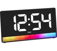 TFA Dostmann 60.2051.01 à quartz Réveil noir avec fonction de charge