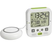 TFA Dostmann 60.2538.02 radiopiloté(e) Réveil blanc, vert Heures de réveil 2 alarme vibrante, son