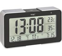 TFA Dostmann 60.2540.01 radiopiloté(e) Réveil noir, argent Heures de réveil 3