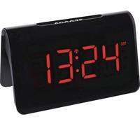 TFA Dostmann Réveil radio 60.2543.05 – grand écran, 1 alarme, snooze réglable, LED rouge, noir