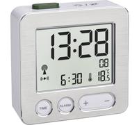 TFA Dostmann 60.2545.54 radiopiloté(e) Réveil argent, aluminium (brossé) Heures