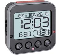 TFA Dostmann Réveil radio-piloté 60.2550.01 2 heures de réveil grand écran noir