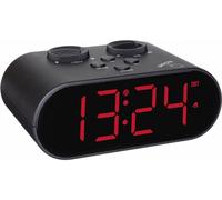 TFA Dostmann 60.2551.01 radiopiloté(e) Réveil noir Heures de réveil 1 port USB, grand écran