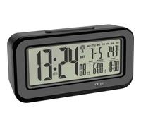 TFA Dostmann 60.2554.01 radiopiloté(e) Réveil noir Heures de réveil 2 grand
