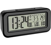 TFA Dostmann Réveil Radio-pilotée numérique BOXX, avec température intérieure, Rechargeable par USB, Plastique, Noir