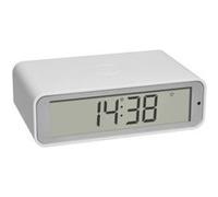 TFA Dostmann Réveil radio-piloté numérique Twist 60.2560.02 - Fuseau réglable 12/24h - Blanc