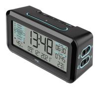 TFA Dostmann 60.2562.01.GB radiopiloté(e) Réveil noir, bleu clair Heures de