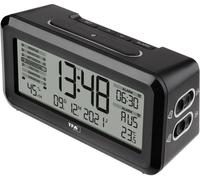 TFA Dostmann 60.2562.01 radiopiloté(e) Réveil noir, argent Heures de réveil 2 grand écran