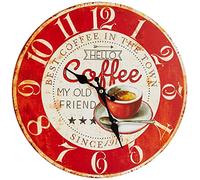 Horloge murale analogique en MDF, design VINTAGE, Café, 60.3045.12
