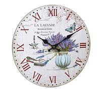 TFA Dostmann 60.3045.14, La Lavande, rétro, Grande Horloge Murale, Lavande, Noir, 337 x 41 x 337 mm