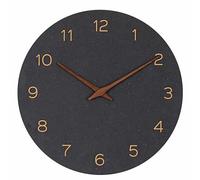 TFA Dostmann 60.3054.01 Horloge Murale en Bois MDF 30 cm sans tic-tac, Horloge Moderne à Quartz, pour Le Salon ou la Cuisine, avec Aiguilles en Bois, Minimaliste, Noir