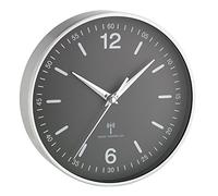 TFA Dostmann 60.3503 Horloge Murale analogique Radio (Gris avec Batterie)