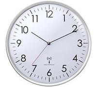 TFA Dostmann Horloge Murale Radio-piloté analogique, 60.3514, Haute précision, Blanc/argenté