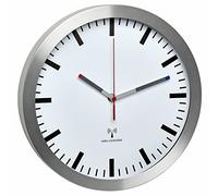 Horloge murale TFA Dostmann 60.3528.02 radiopiloté(e) 300 mm x 45 mm aluminium mécanisme d'horloge silencieux