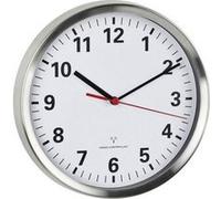 TFA Dostmann Horloge murale 60.3529.02 radiopilotée, sweep silencieux, 22 cm argenté/blanc