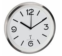 TFA-Dostmann 60.3535.02 radiopiloté(e) Horloge Murale 253 mm x 42 mm Aluminium (brossé)