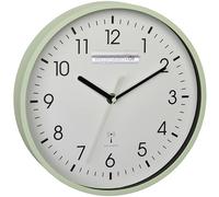TFA Dostmann 60.3550.04 Horloge murale analogique radio-pilotée haute précision moderne analogique couvercle en verre pour bureau maison cadeau 245 x 245 x 42 mm menthe avec pile