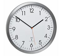 TFA Dostmann - Aluminium de Radio Horloge Murale avec Un Cadran de Balayage Silencieux Chat 60.3527.55