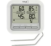 TFA Dostmann barbecue au gaz mobile, gaz, charbon, boule, mixte Thermomètre de barbecue blanc