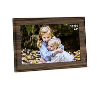 TFA Dostmann Cadre Photo numérique Wi-FI 37.1001 avec Application Frameo - 10" - Capteur de Mouvement - Écran Tactile - USB et Micro SD - pour vidéo et Photo - Aspect Bois - Marron