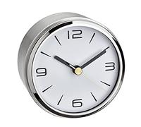 TFA Dostmann Camino 60.1036.55 Horloge de Table analogique Moderne, Petite, Design élégant, antidérapante, décorative, en Aluminium, Argent, 9,4 x 6,1 cm, Argent