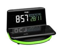 TFA Dostmann Réveil numérique CHARGEIT WIRELESS 60.2028.01 station de recharge sans fil Noir G
