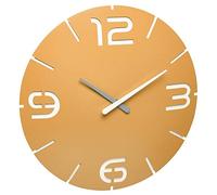 TFA Dostmann Contour 60.3536.07 Horloge Murale Radio-pilotée avec Chiffres et marquage des Heures, Jaune, Ø 350 x (H) 35 mm