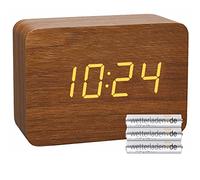 TFA Dostmann Design 60.2549 Radioréveil clocco, aspect bois (marron avec piles)
