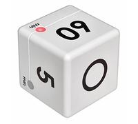 TFA Dostmann Digital Cube Timer, 38.2032.02, Cube de Temps, chronomètre, minuteur d'apprentissage, pour Les Jeux, minuteur pour la productivité, avec 4 Temps de déroulement : 5-15-30-60 Min, Blanc