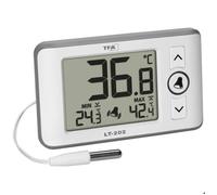 TFA Dostmann Thermomètre numérique LT202 30.1052 – sonde étanche, valeurs min/max, alarme – blanc